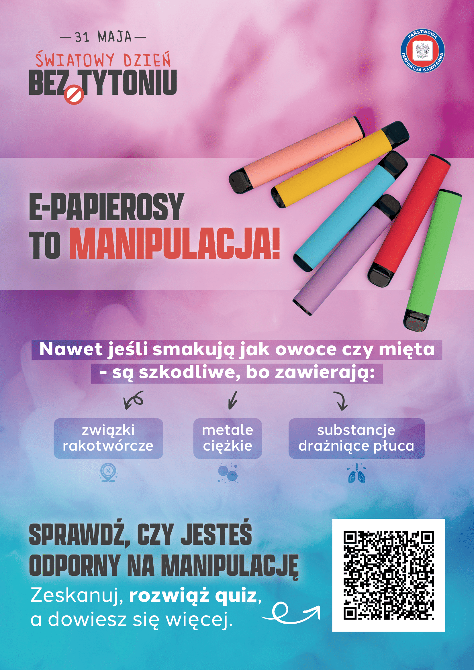 E-papierosy to manipulacja - 31 maja Światowy Dzień bez Tytoniu